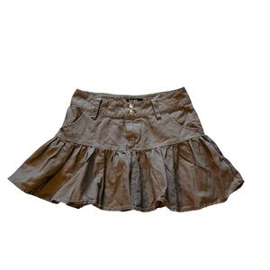 Y2K Vintage Thorn & Fable Brown pleated Women's  denim Jean Skirt